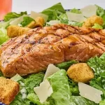 Classic Caesar Salad with Grilled Salmon